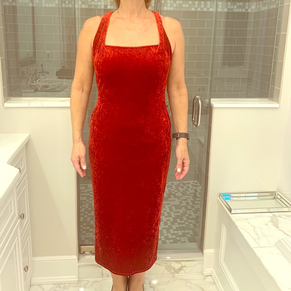 Donna Karan Original Vintage Velvet Evening Gown
